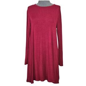 Red Tunic Length Top Size Medium